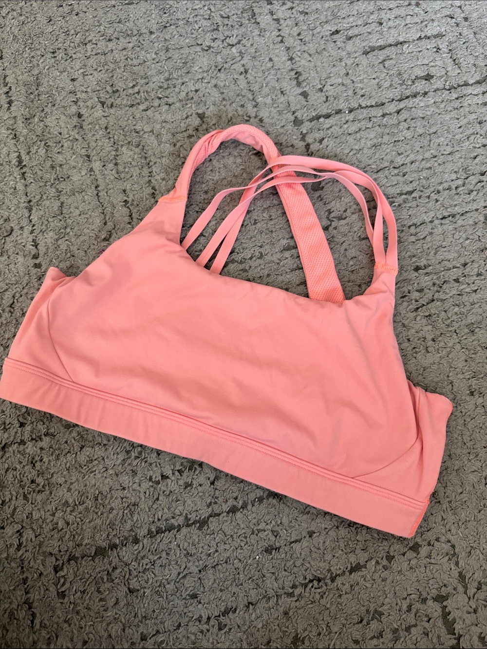 Women’s Strappy Sports Bra - Peach Pink